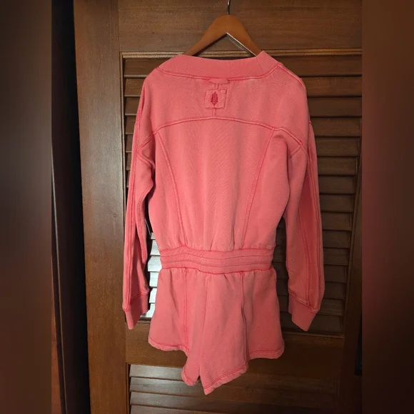 NWT Free People FP Movement Intercept Romper in Hibiscus / Tulip Pink Size Small - Picture 6 of 10